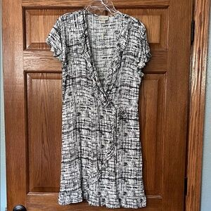 Charlie Paige Black and White Textured Mini Dress